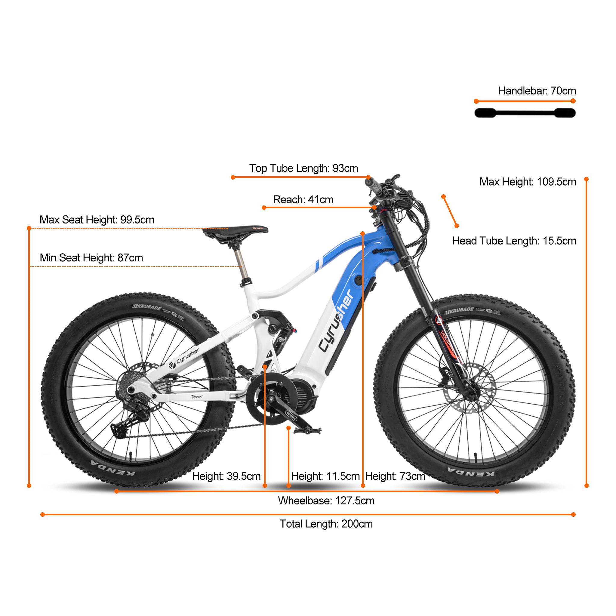 (Précommande)Cyrusher Trident, Mid-Drive Vélo électrique