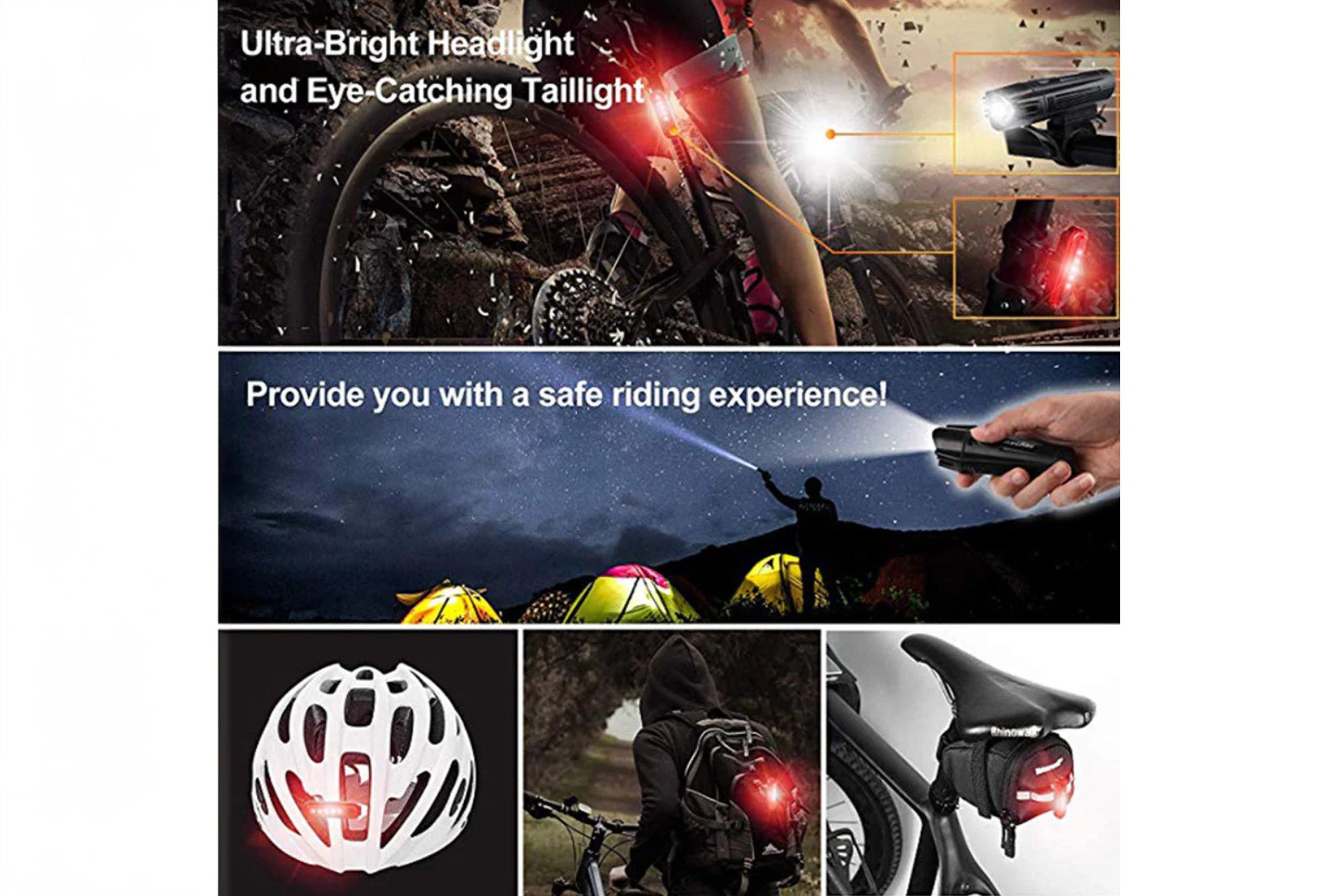 Éclairage avant et arrière rechargeable par USB