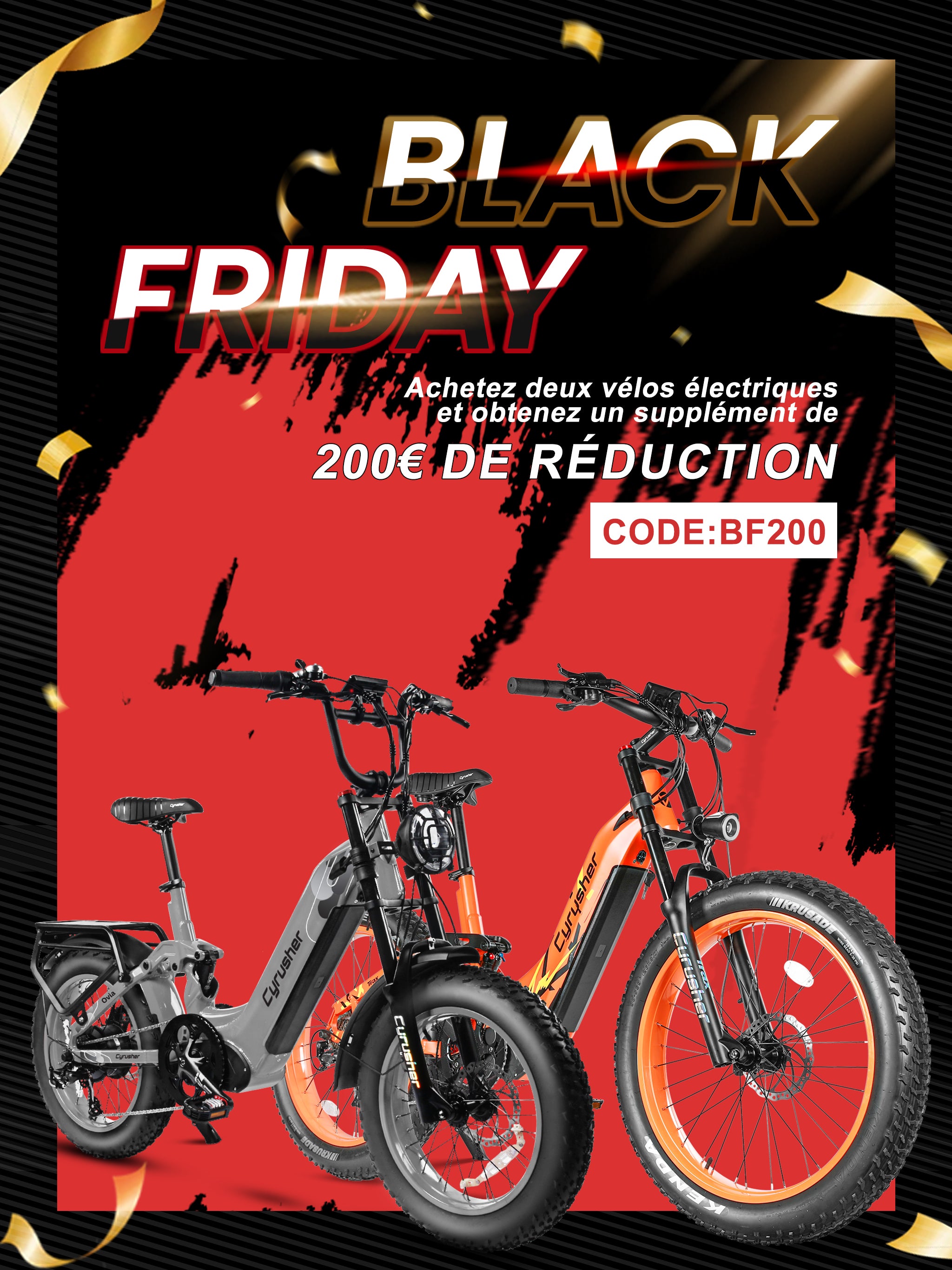 Vélo électrique Cyrusher Voyage 700C 36V 14Ah - Trekking - Suspension - Neuf