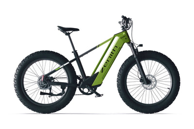 Cyrusher Electric bike with a green frame on a white background