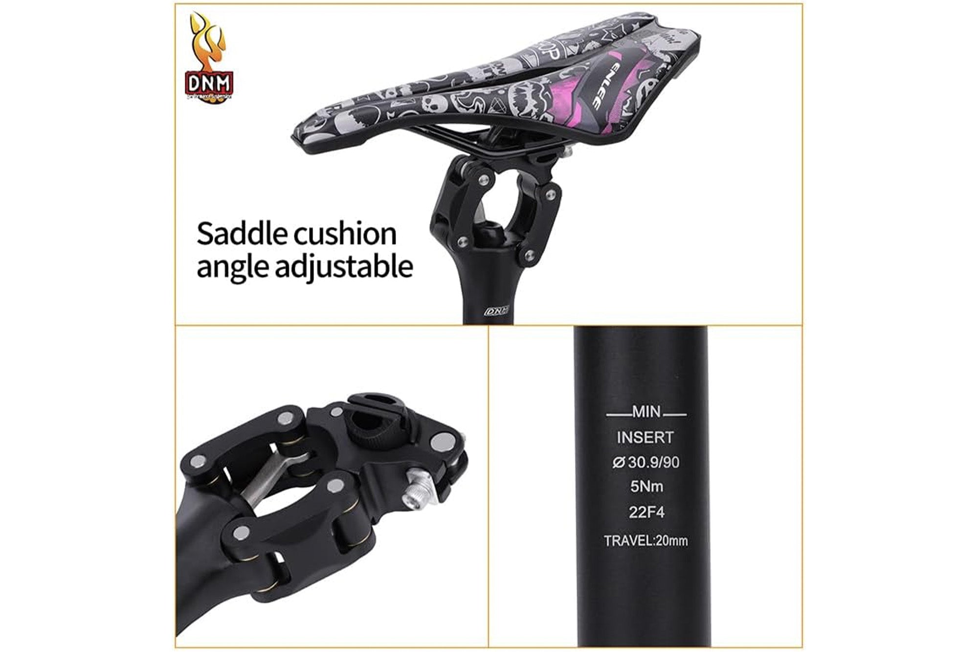 Tige de selle à suspension DNM 30,9 mm