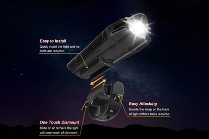 Éclairage avant et arrière rechargeable par USB